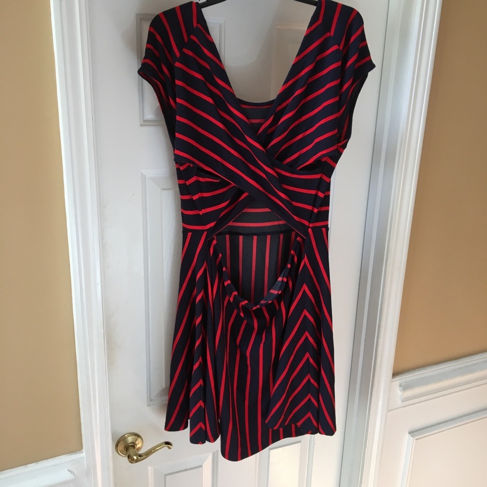 Market and Spruce  Stitch Fix Copper navy dress - Picture 4 of 6
